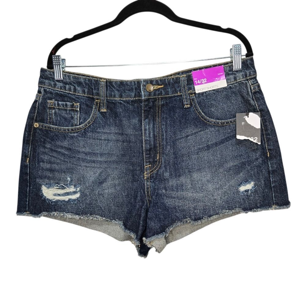 Mossimo Denim Blue Women's High Rise Short Shorts SIze 14/32